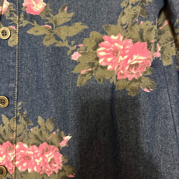 Heritage Denim Rose Print Western Shirt - Picture 6 of 12